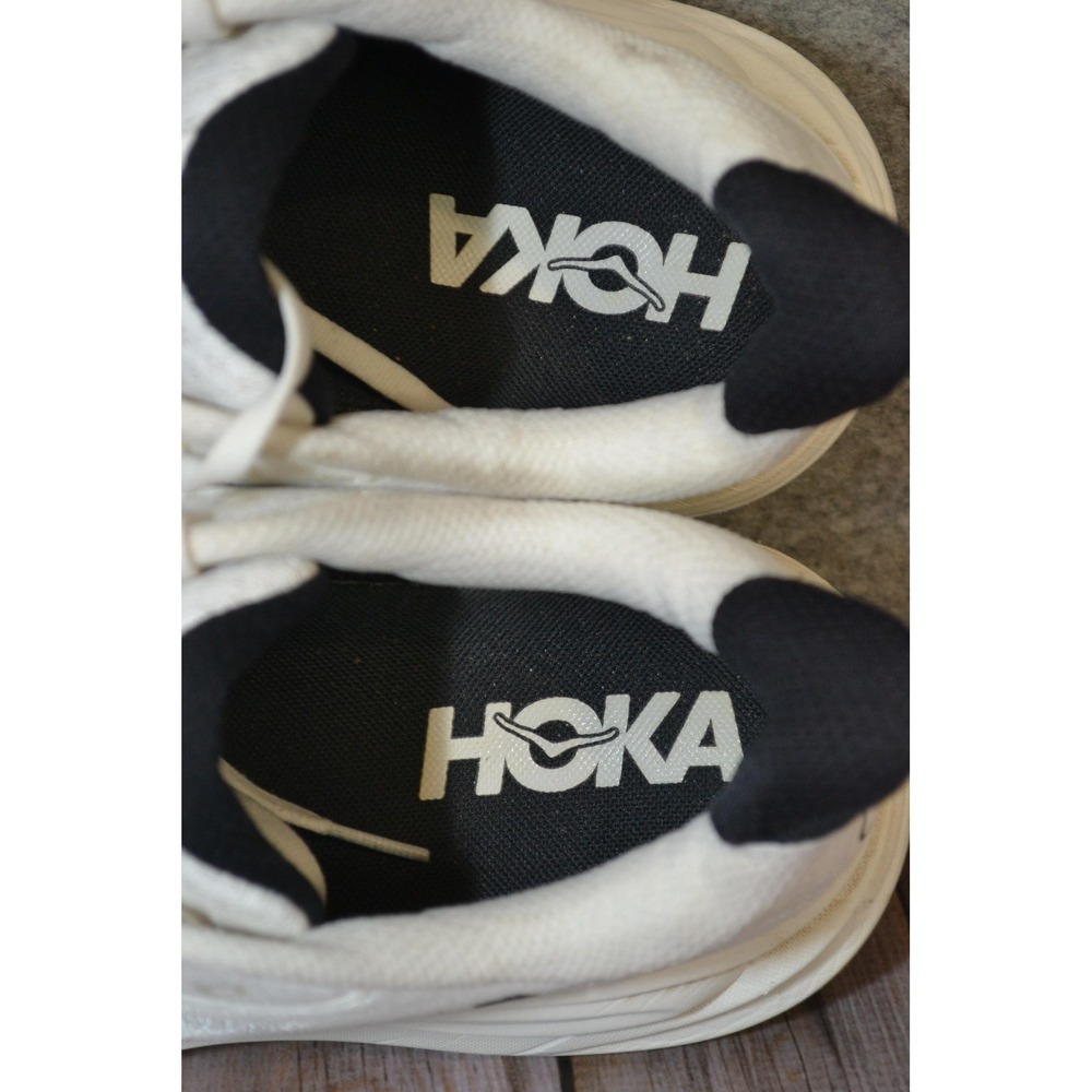 Hoka One One Clifton 10 Shoes Mens 11.5 D White Mesh Running Road GYM Sneakers - Picture 11 of 16